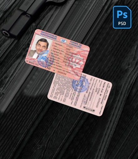 Uzbekistan driving license PSD